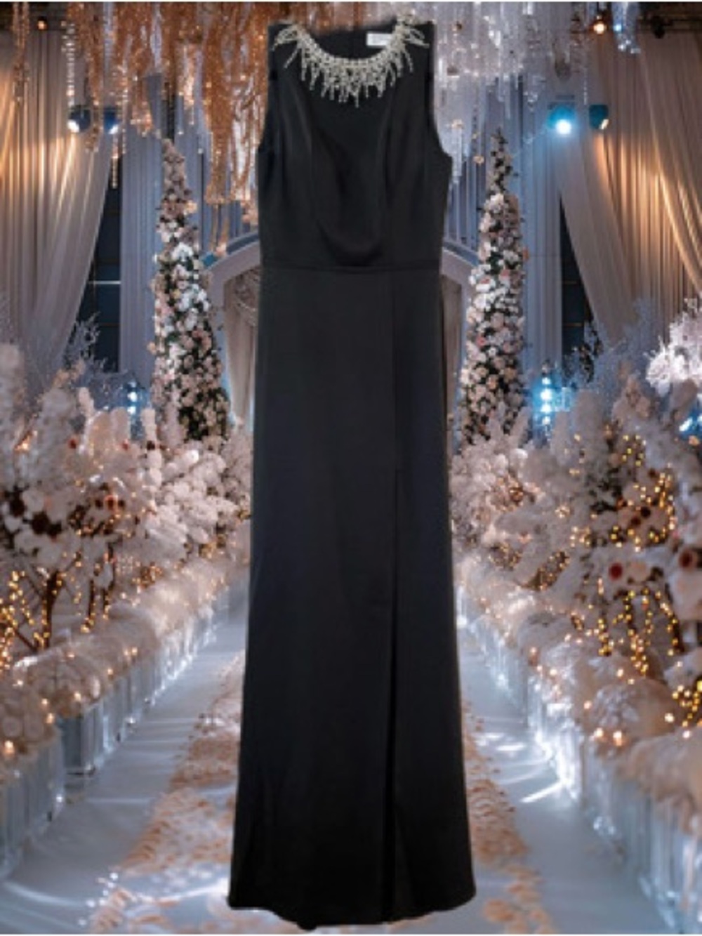 Mac Duggal | Sleeveless Rhinestone Collar Column Gown 26516 - Picture 6 of 14